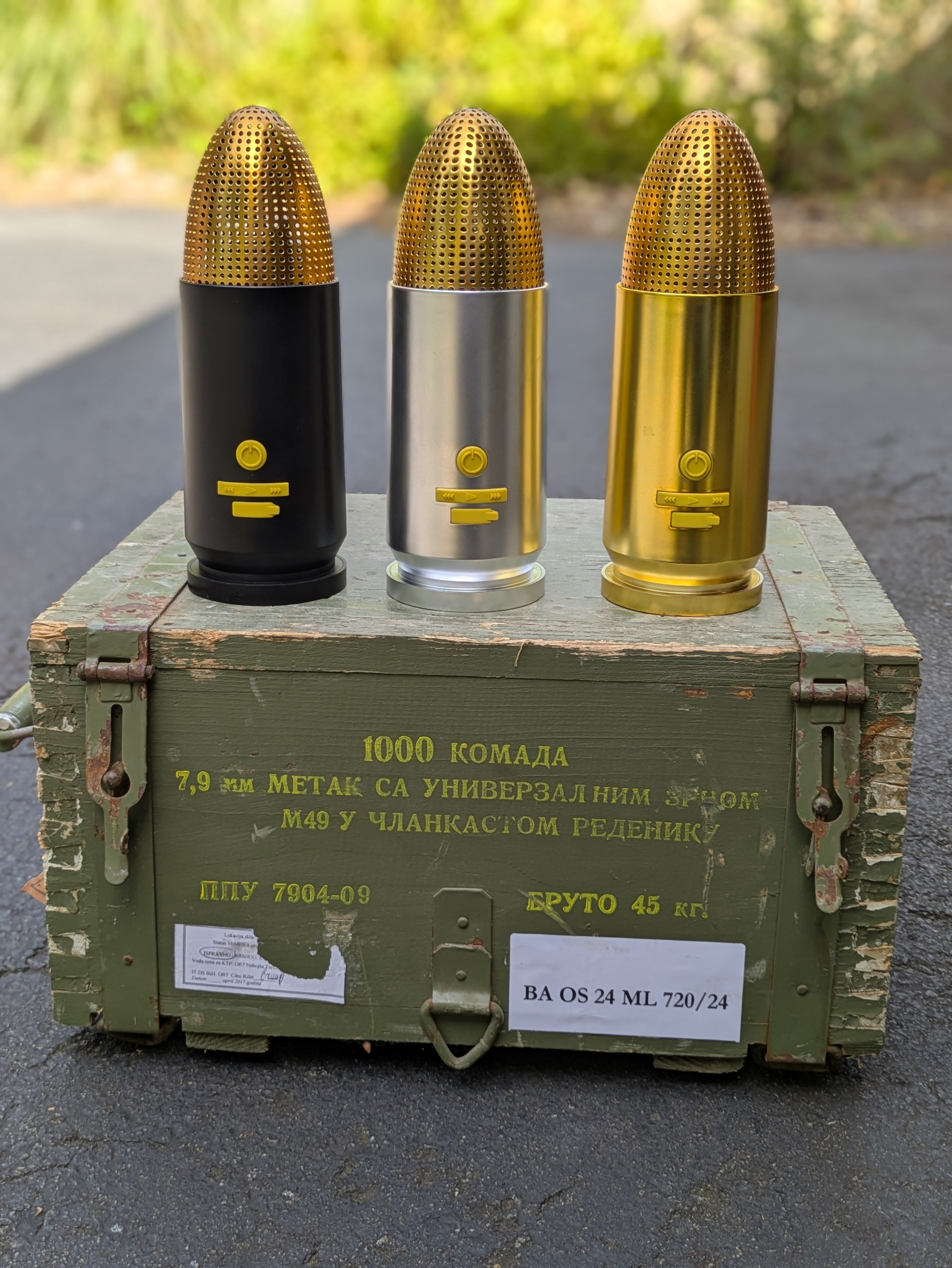 9mm Bullet Portable Bluetooth Speaker (Nickle)